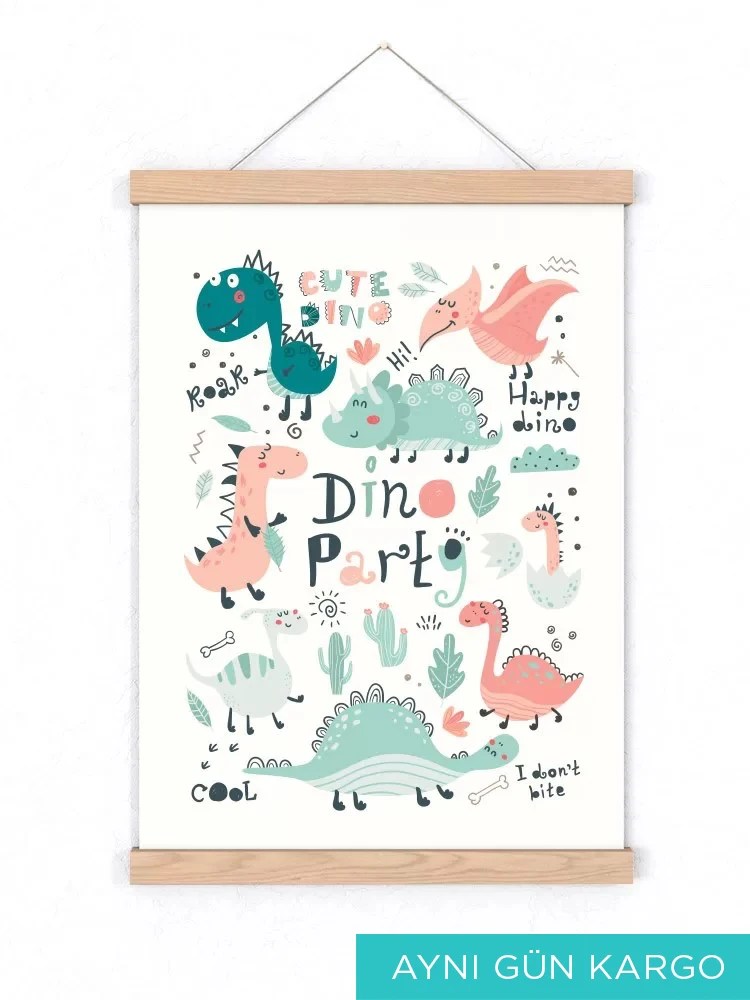 Dino Çerçeveli Poster