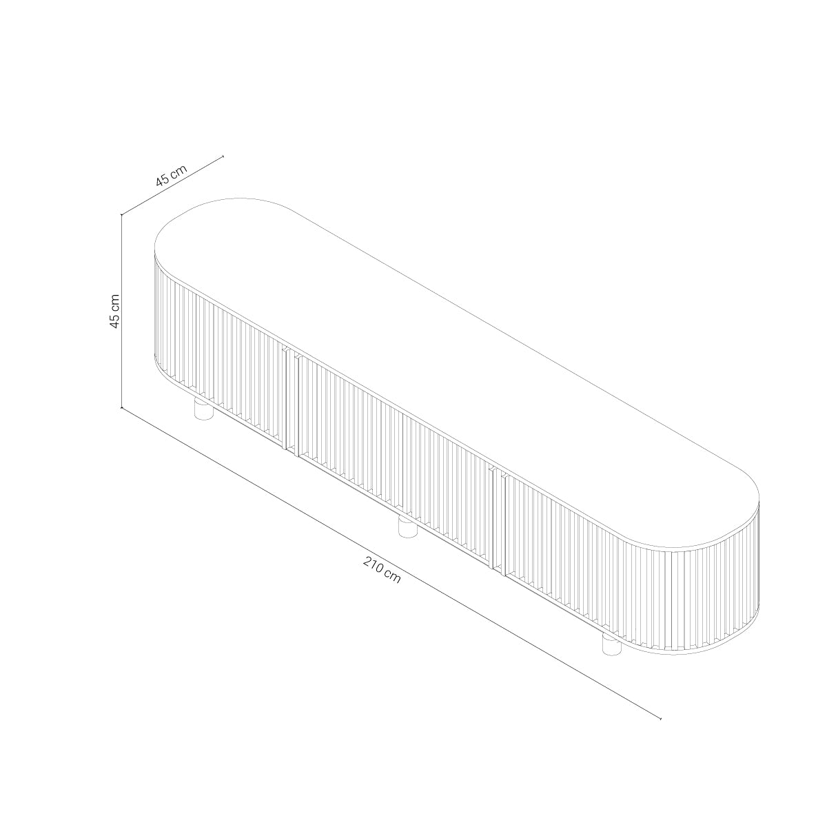 DOCIA TV Unit, Oak, Slatted