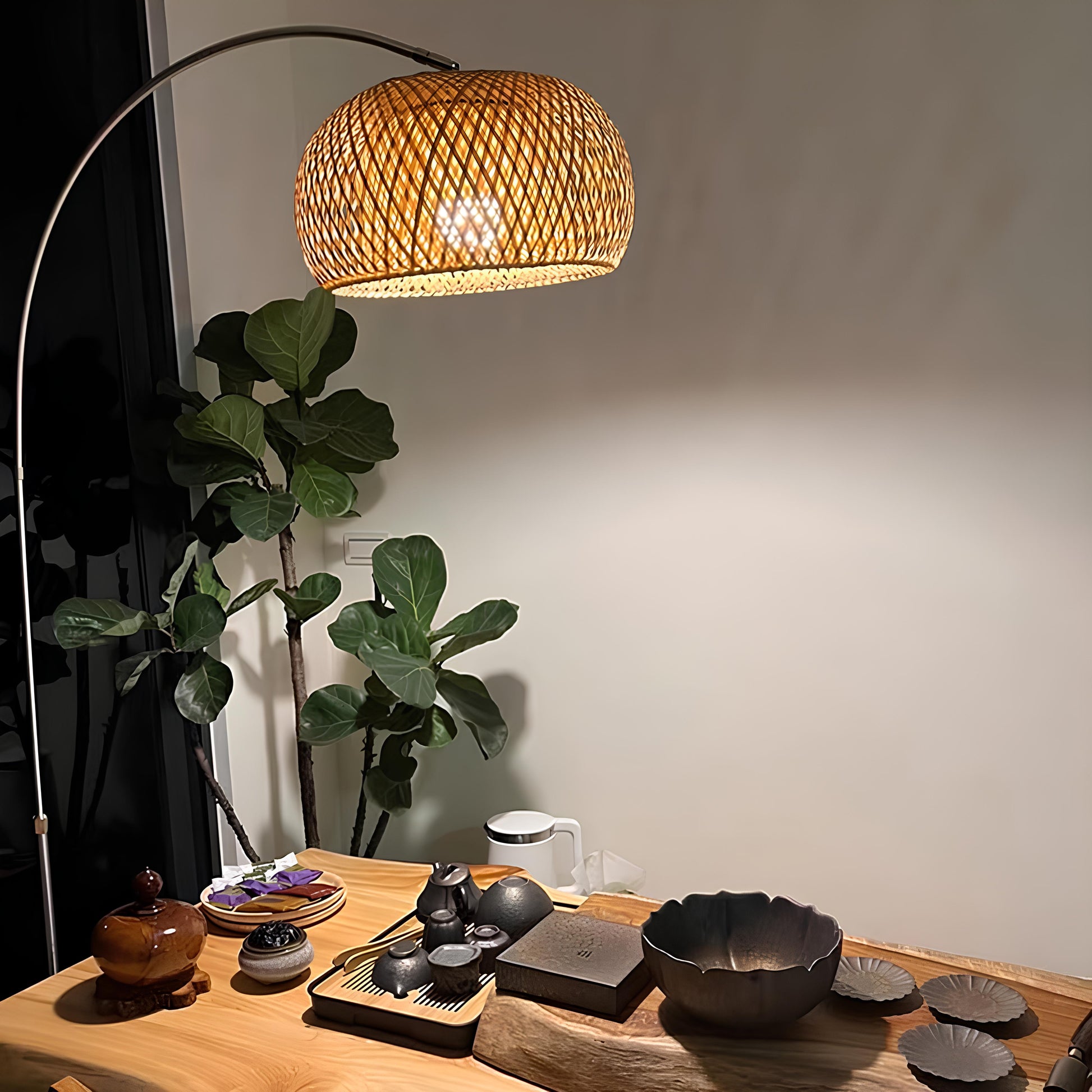 Doğal Bambu Deve Boynu Lambader