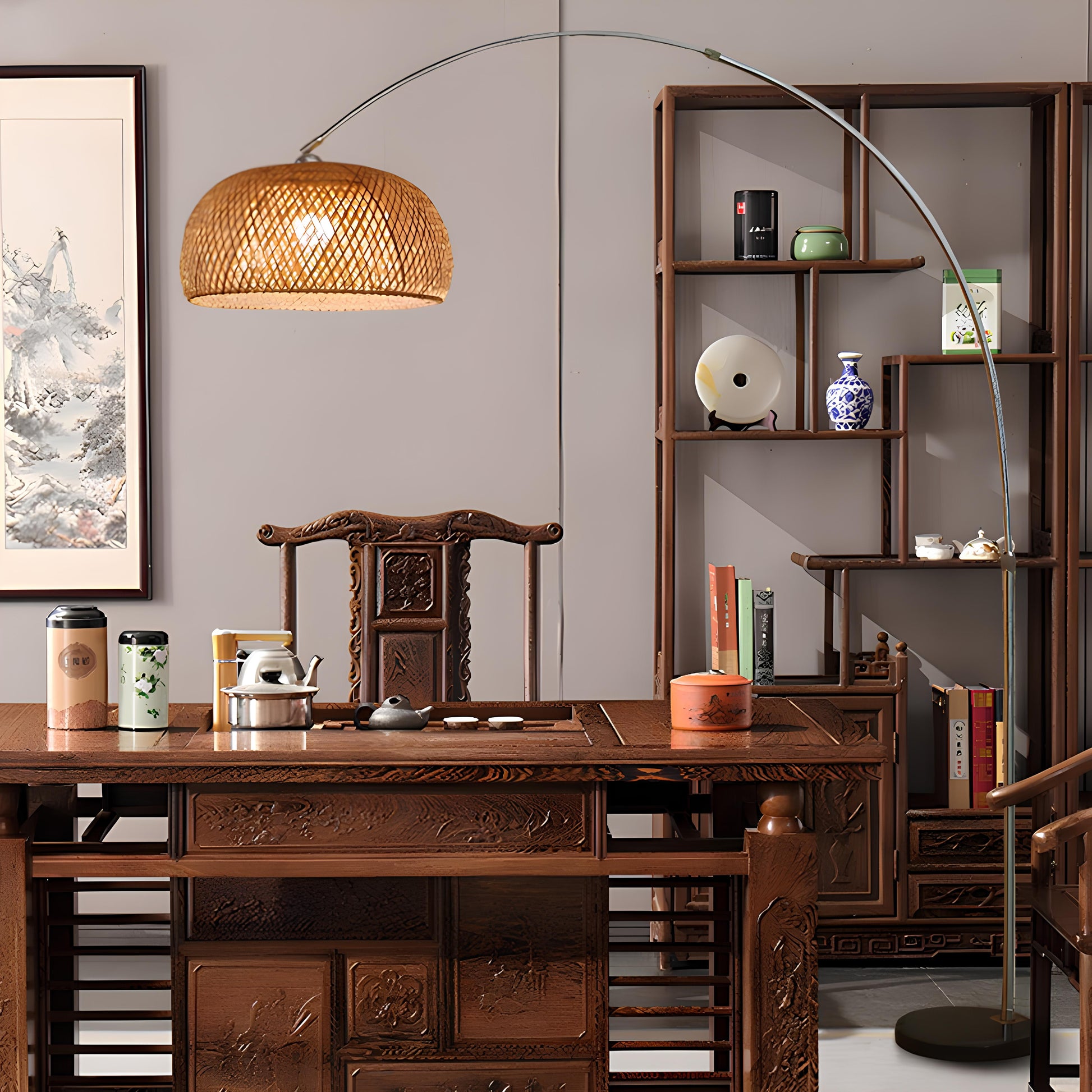 Doğal Bambu Deve Boynu Lambader