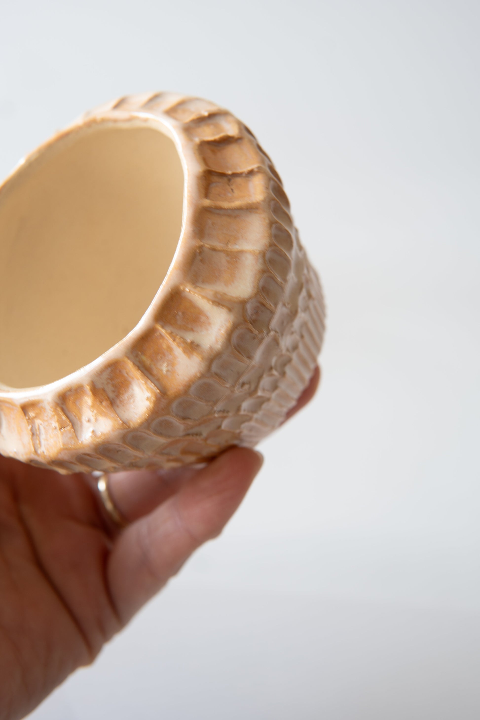 Dokulu Peach Seramik Vazo