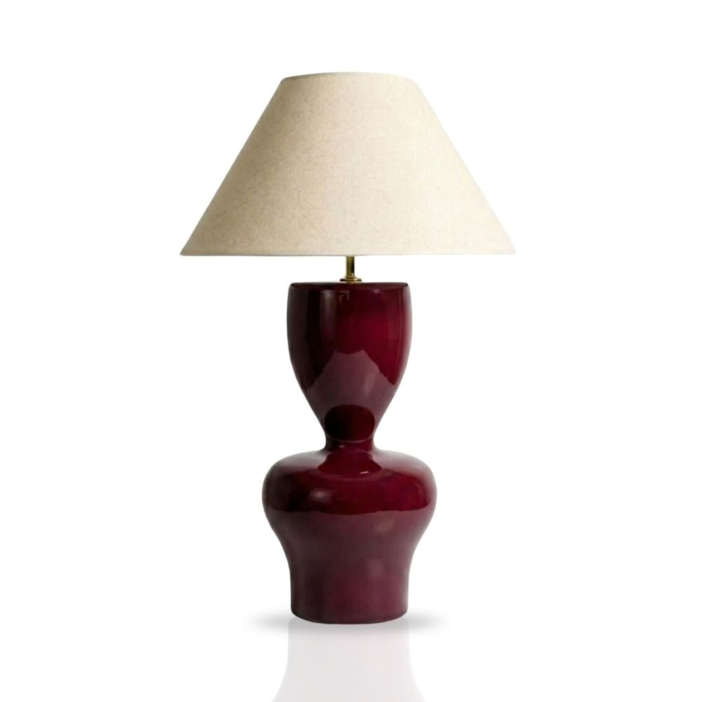 Donna Ahşap Abajur Bordo-Abajur-Pinot Interior-NowShopFun