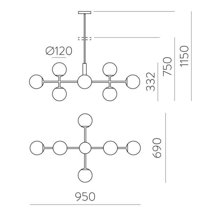 Doris Sarkit 8l Antique Gold Ø80x70 Cm 8xg9 Led