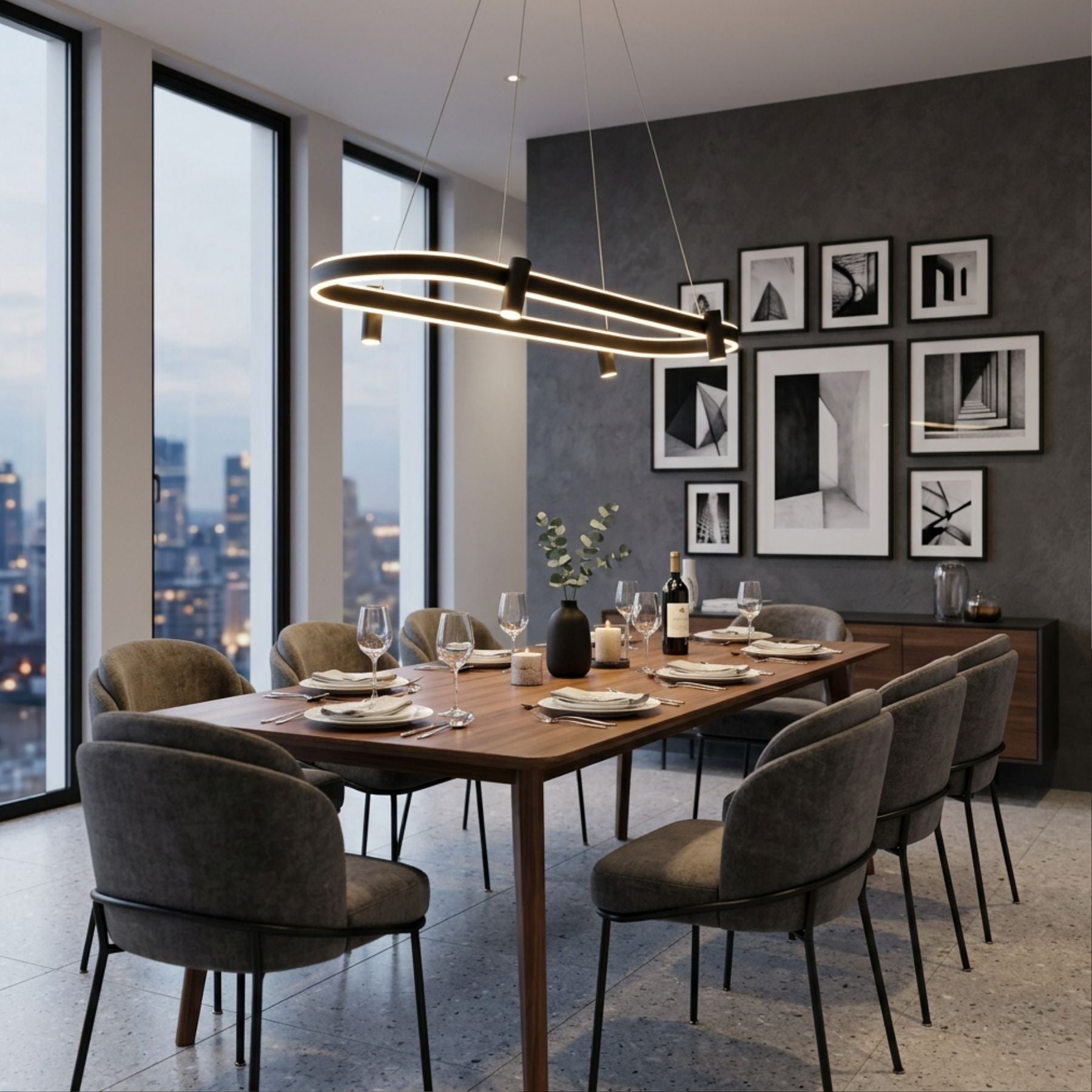 Double Light 120 Cm 4 Spotlu Led Avize