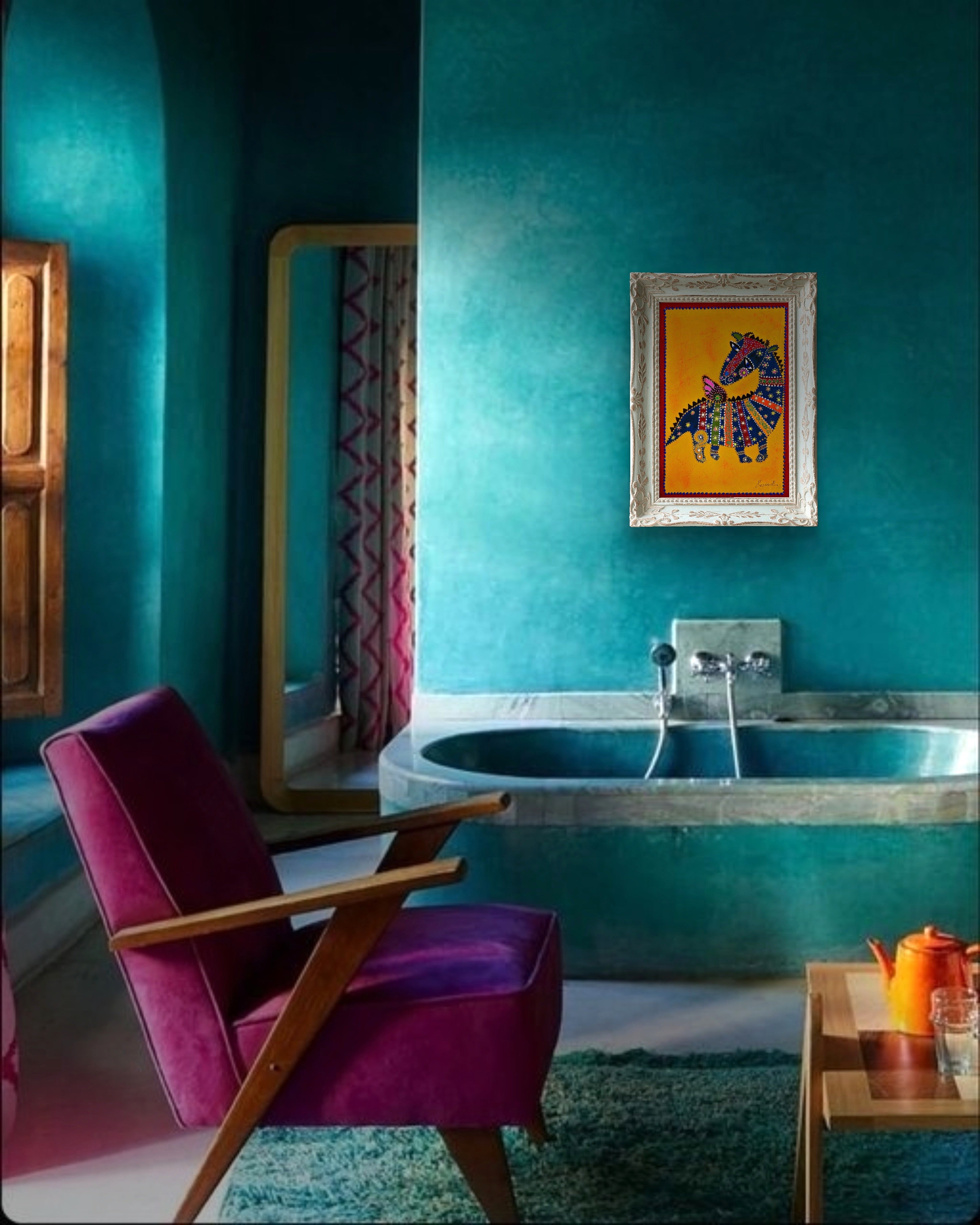 Dragon 2 Tablo El Yapımı Ahşap Üzerine Akrilik Duvar Dekoru