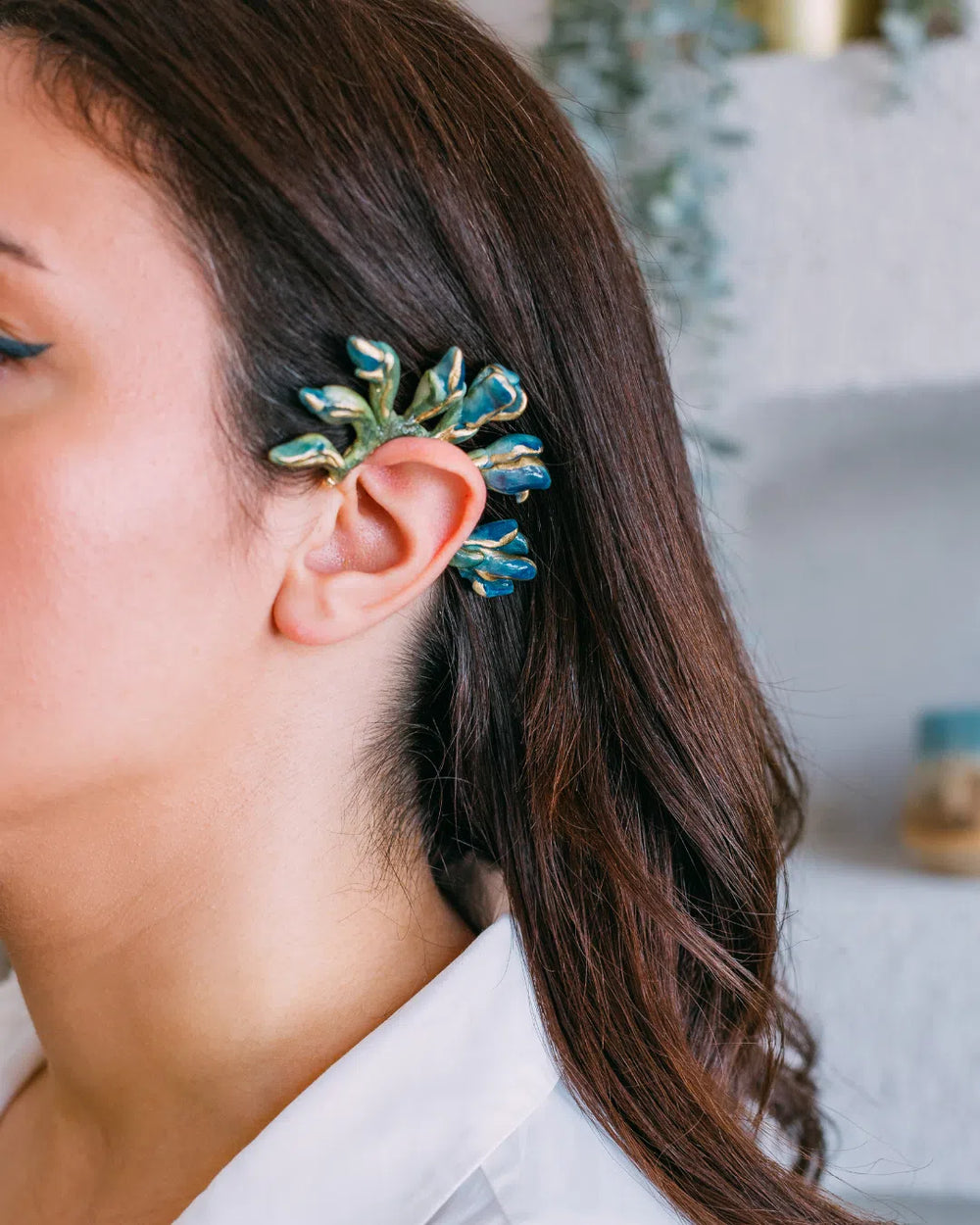 Dreamy Freesia Çiçek Earcuff-Küpe-Sunset Magic Studio-NowShopFun