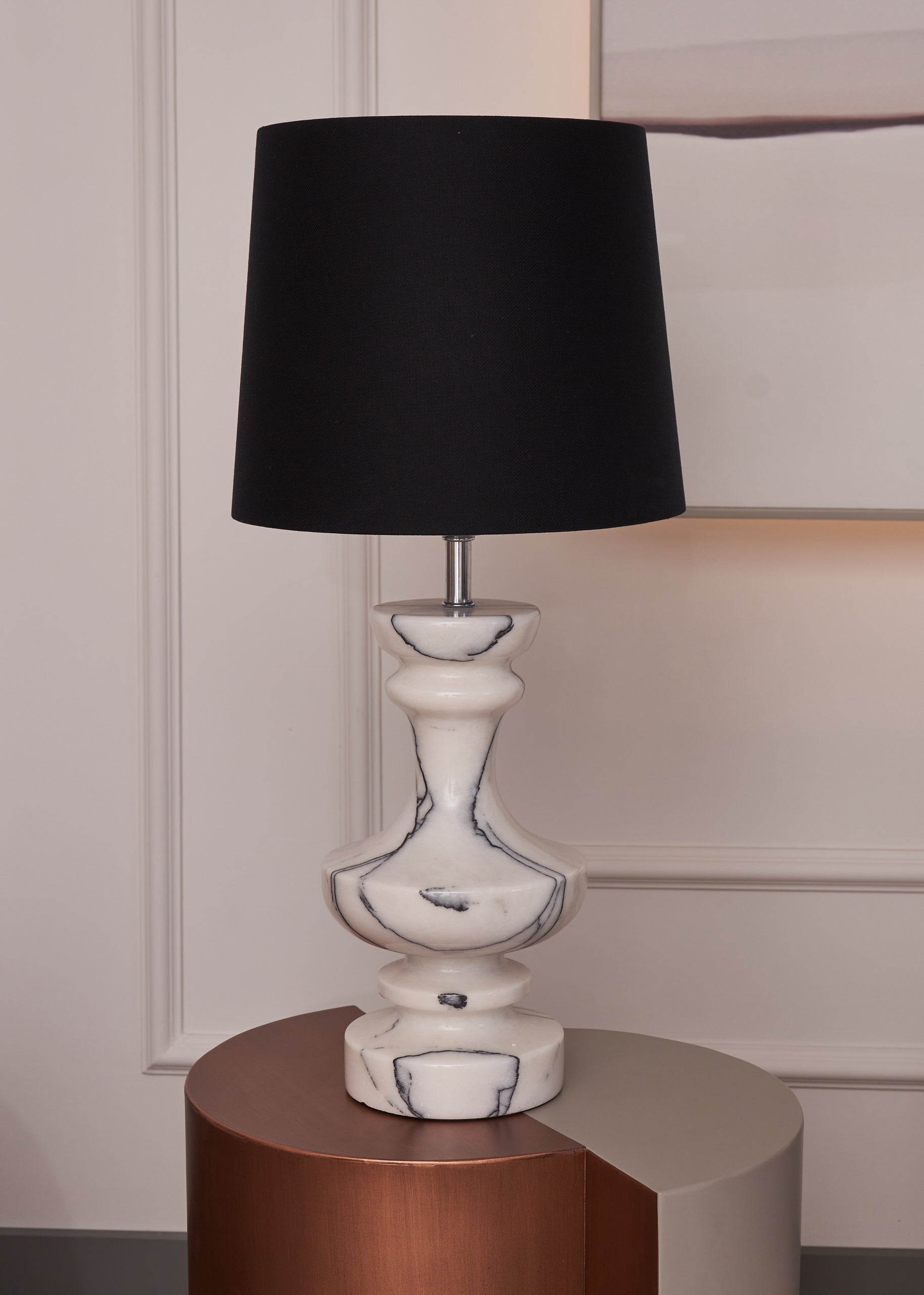 Sette Lilla Beyaz Mermer Abajur