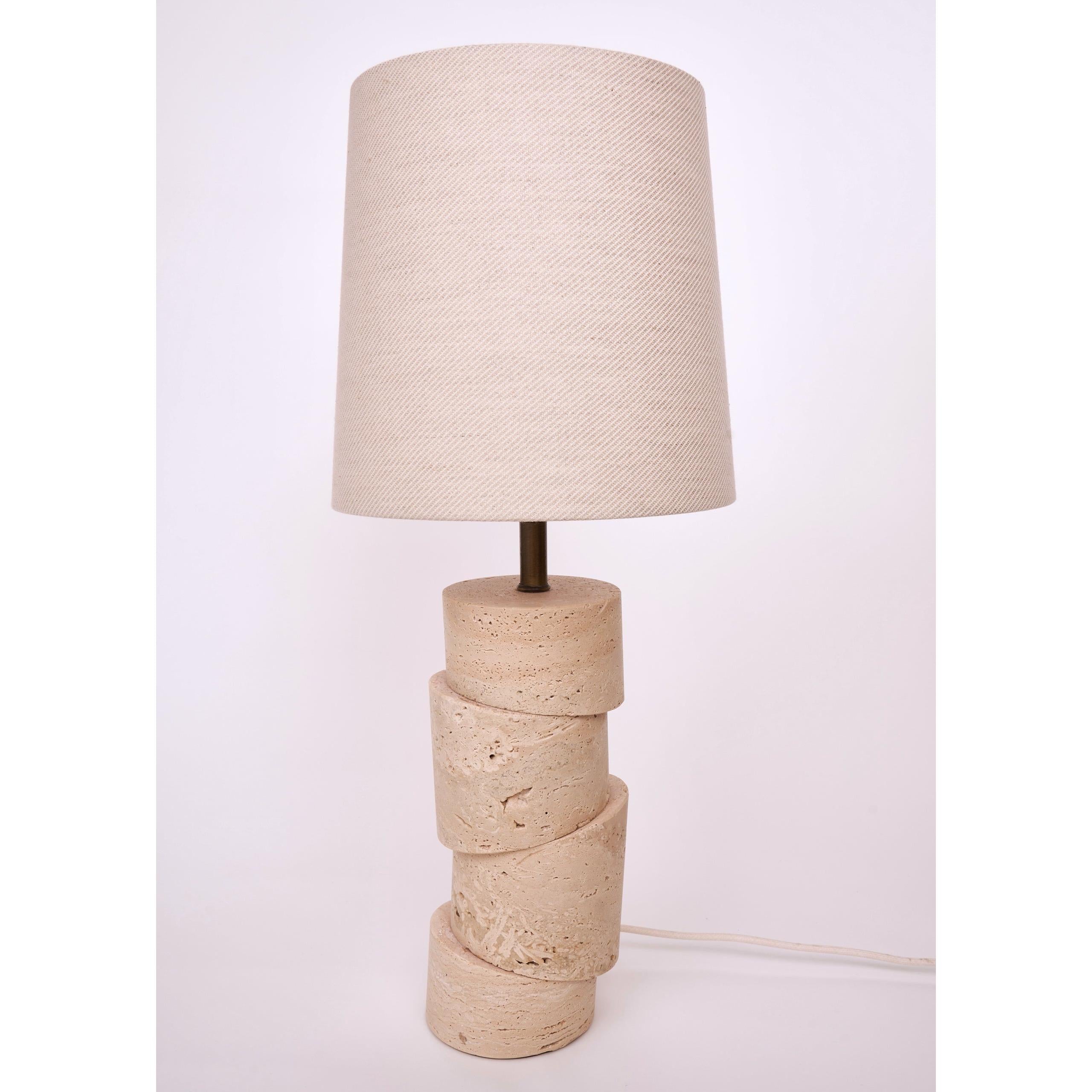 Crimp Vertino Bej Traverten Abajur