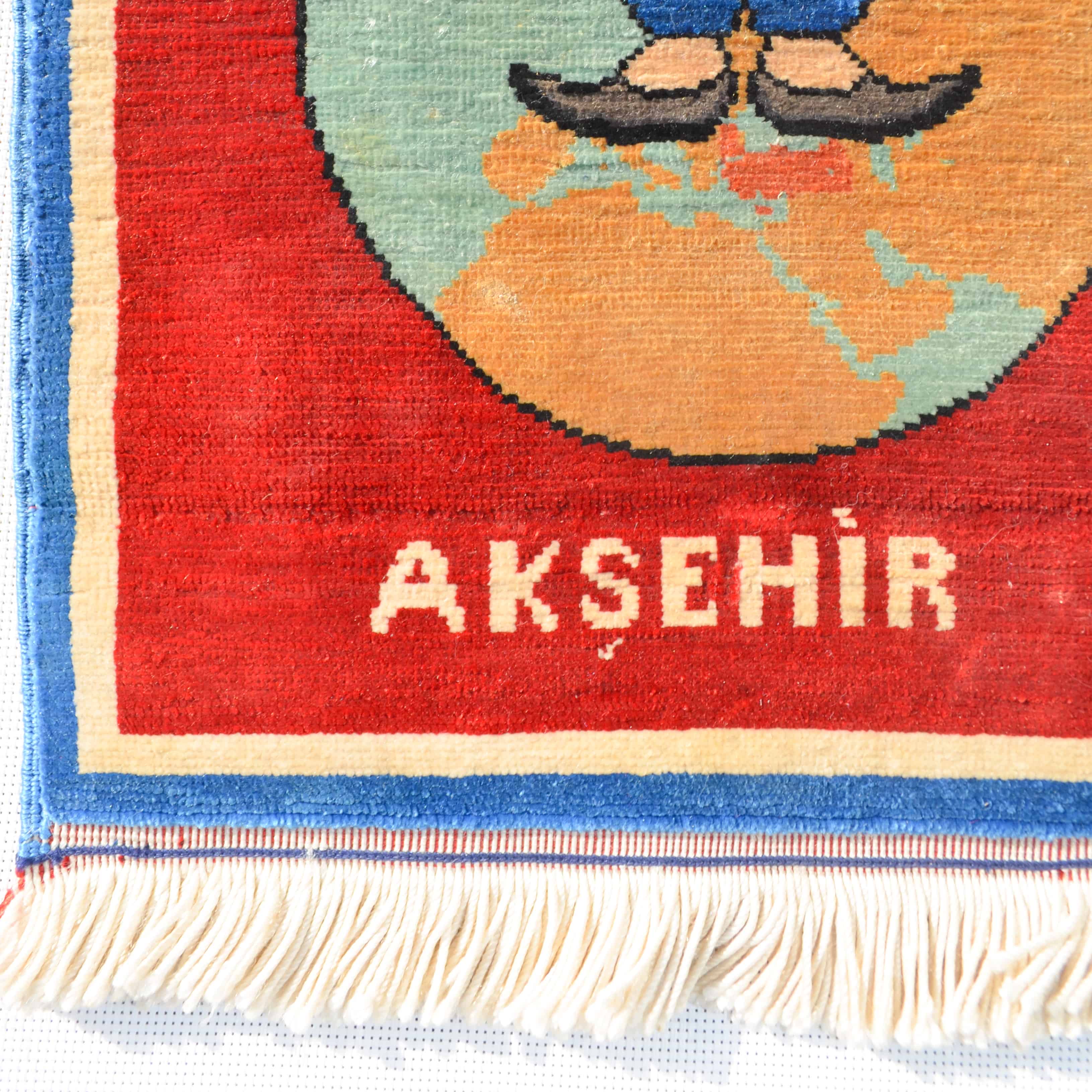 Nasrettin Hoca Desenli Saf İpek El Dokuma Duvar Halısı (18x26 cm)