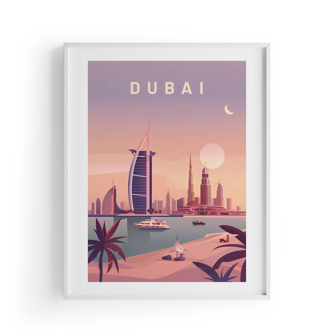 Dubai | Şehir Posteri-Tablo-ODA.products-30x40-Beyaz-NowShopFun