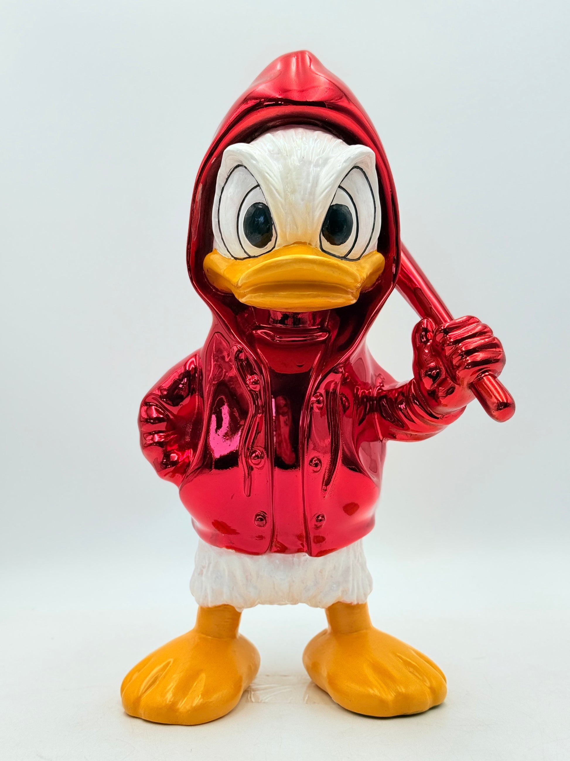 Duxx Heykeli – Kırmızı Krom Ördek Heykeli