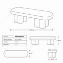 Ravello Bordo Kadife Bench-Bank-Cipretti-NowShopFun