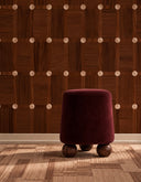 Sfera Bordo Kadife Ceviz Ayaklı Puf-Puf-Cipretti-NowShopFun