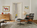 Eames Tekli Koltuk & Puf-Berjer-Innature Home-Mat Siyah Deri-NowShopFun