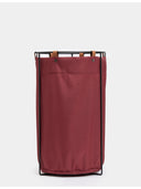Edda Deri Askılı Metal Gövdeli Retro Çamaşır Sepeti - Bordo-Sepet-Maisonord-NowShopFun