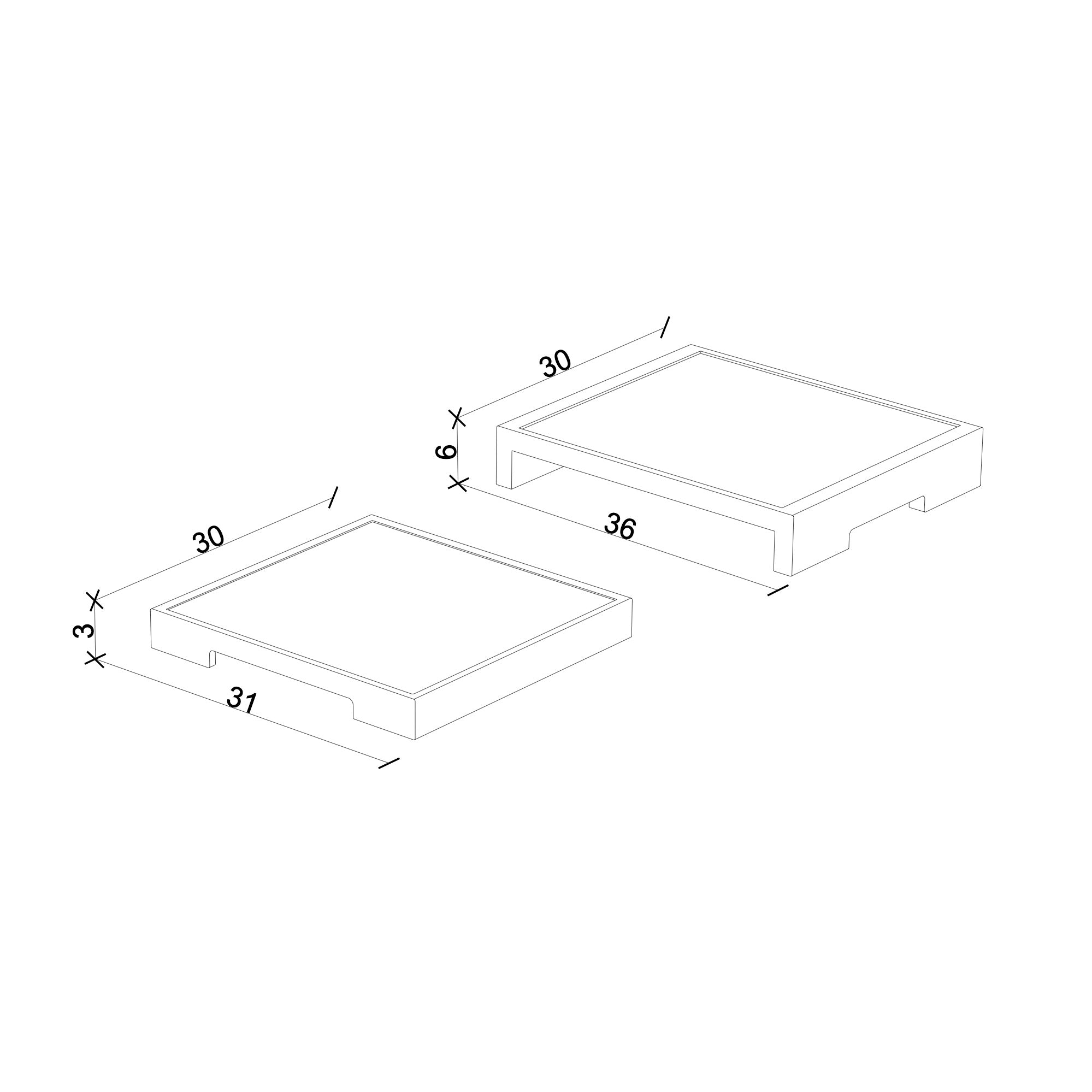 Mermerli Ahşap Sunum Tepsi Seti