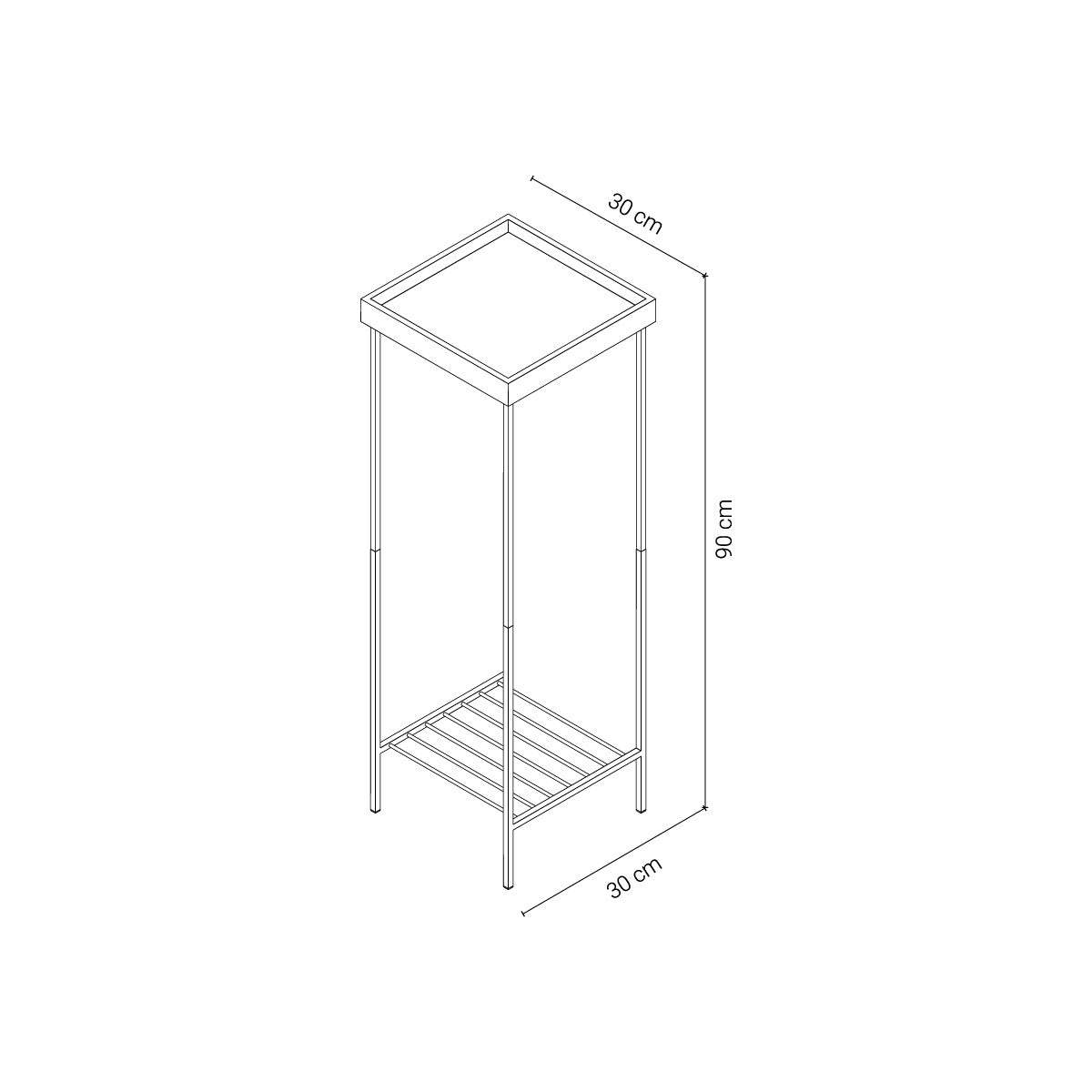 Masif Ceviz Uzun Yan Sehpa - Gold Eskitme Ayaklı
