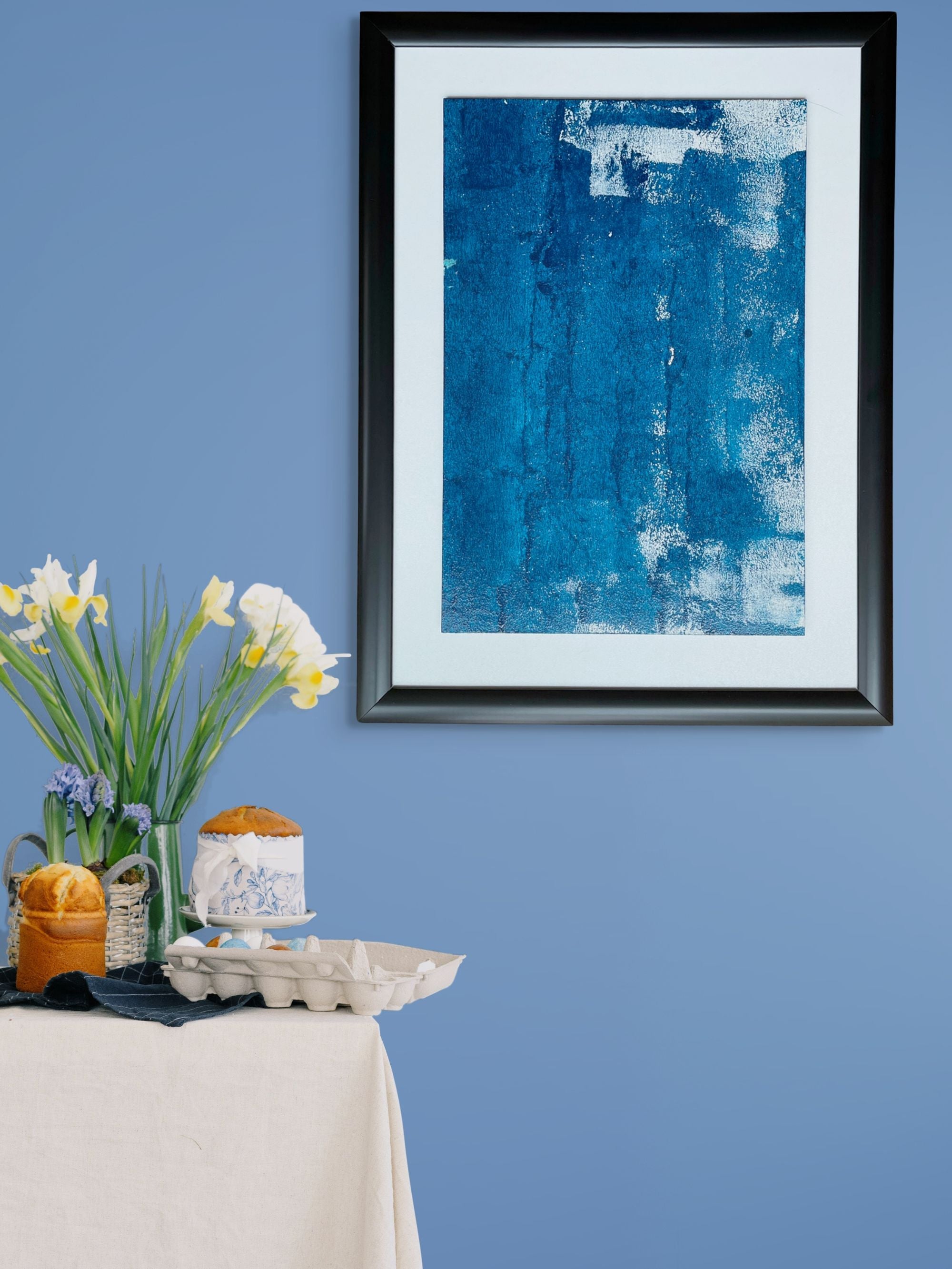 Ege Ruhu 2 Akrilik Tablo - Hazır Siyah Çerçeve 31 x 41 Cm | İç Ölçü 21 x 31,6 Cm, El Yapımı-Ebru Sayer Art & Design-NowShopFun