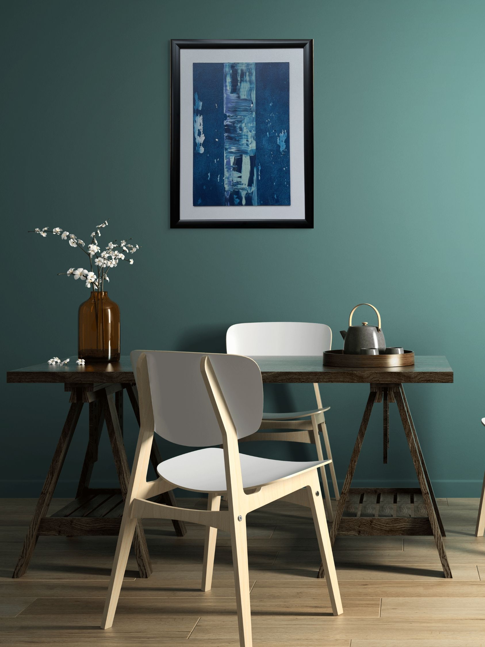 Ege Ruhu 3 – Hazır Siyah Çerçeveli Akrilik Tablo 31 x 41 cm-Ebru Sayer Art & Design-NowShopFun
