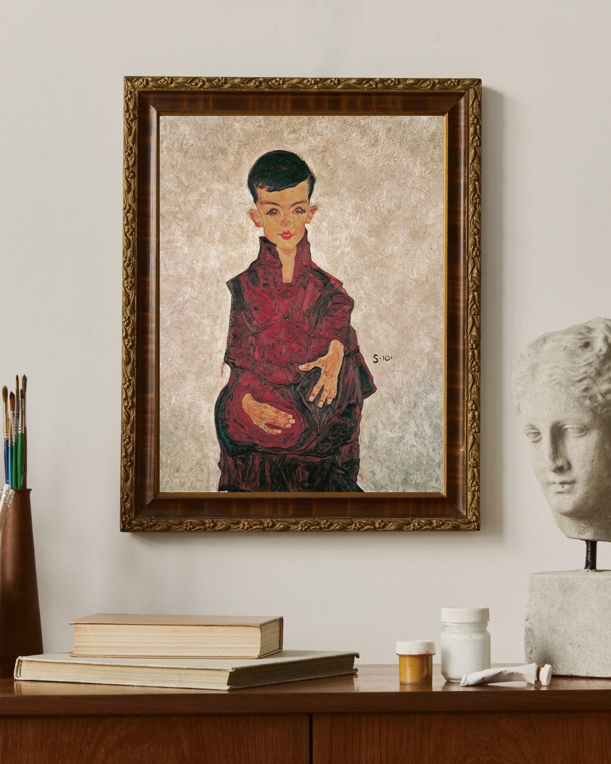 Egon Schiele - Reinerbub Herbert Reiner’in Portresi Fine Art Baskı