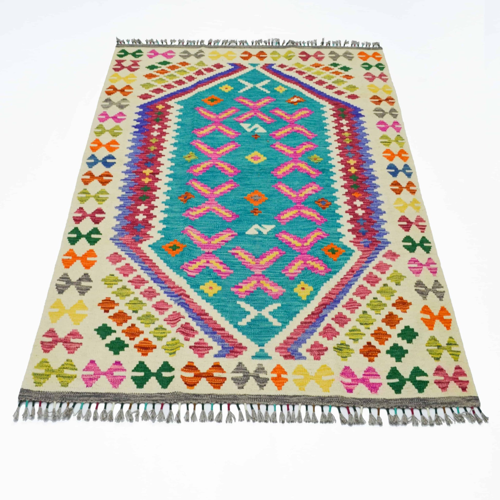El Dokuma Afgan Kilim 123x180 cm-Kilim & Halı-KilimCo-NowShopFun