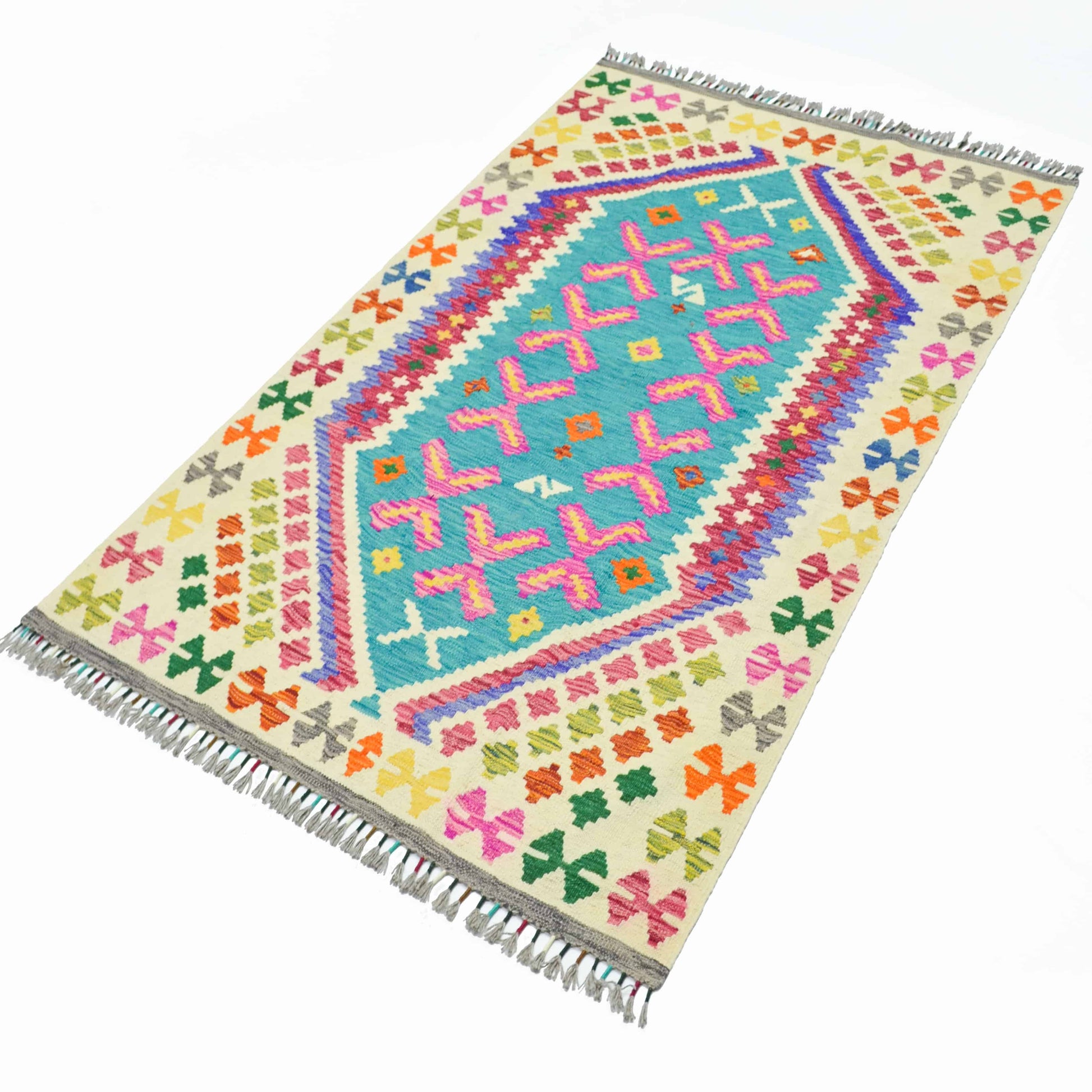 El Dokuma Afgan Kilim 123x180 cm-Kilim & Halı-KilimCo-NowShopFun