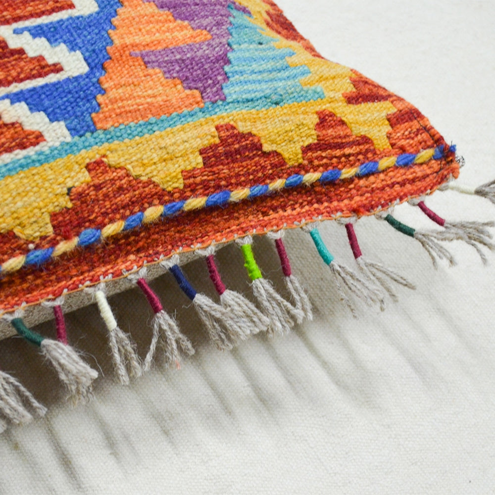 El Dokuma Afgan Kilim Kırlent Kılıfı