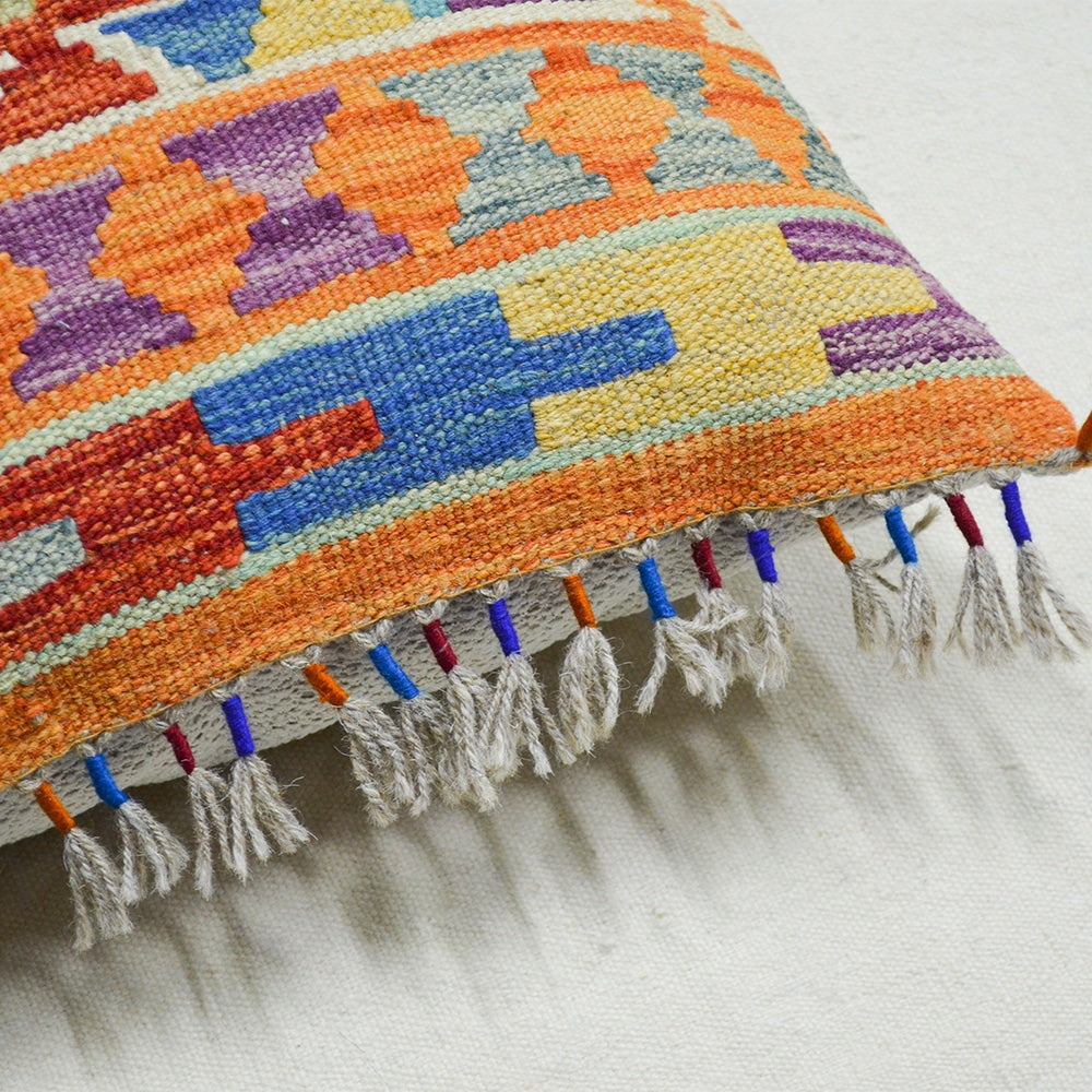 El Dokuma Afgan Kilim Kırlent Kılıfı