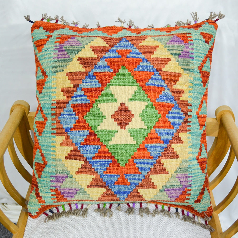El Dokuma Afgan Kilim Kırlent Kılıfı