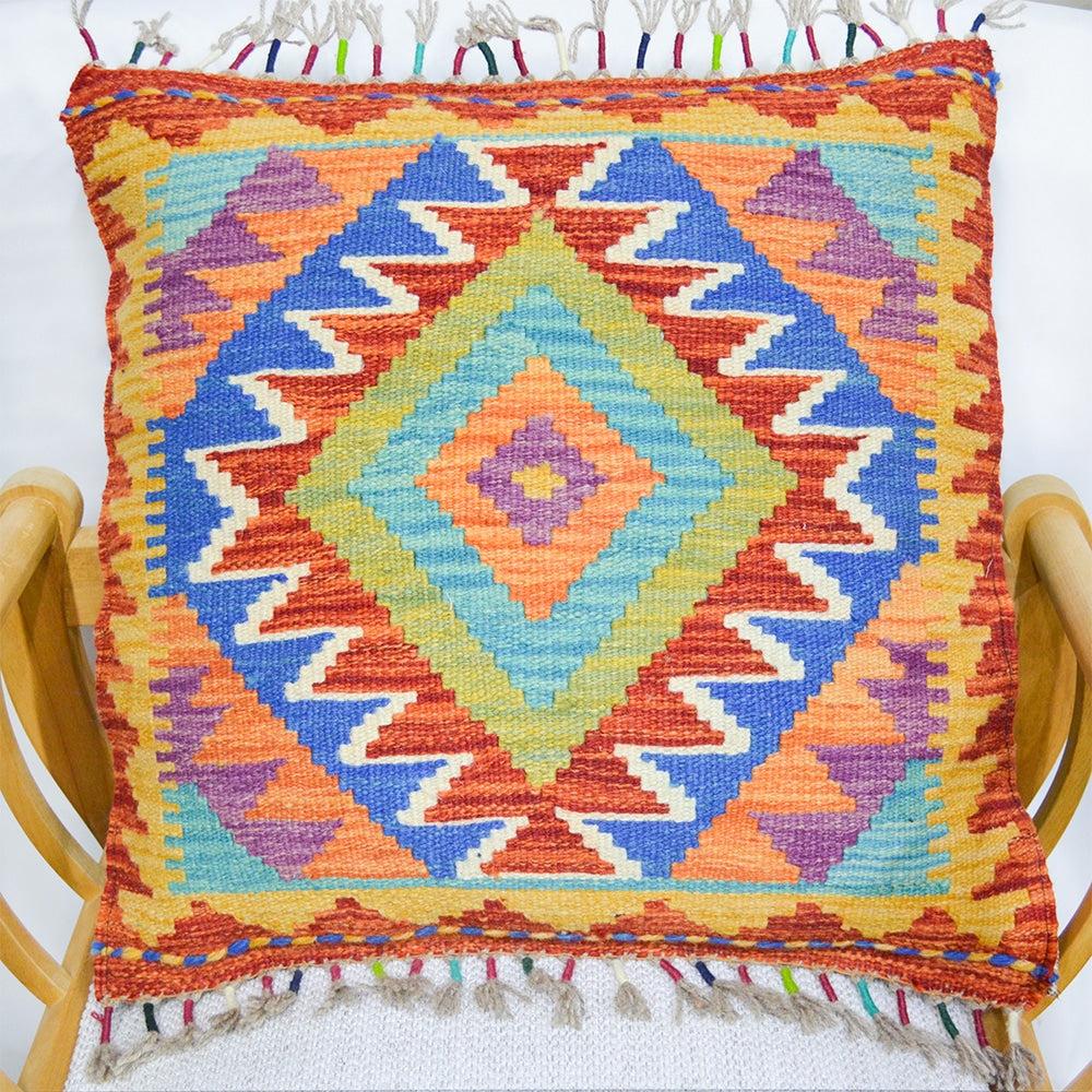 El Dokuma Afgan Kilim Kırlent Kılıfı