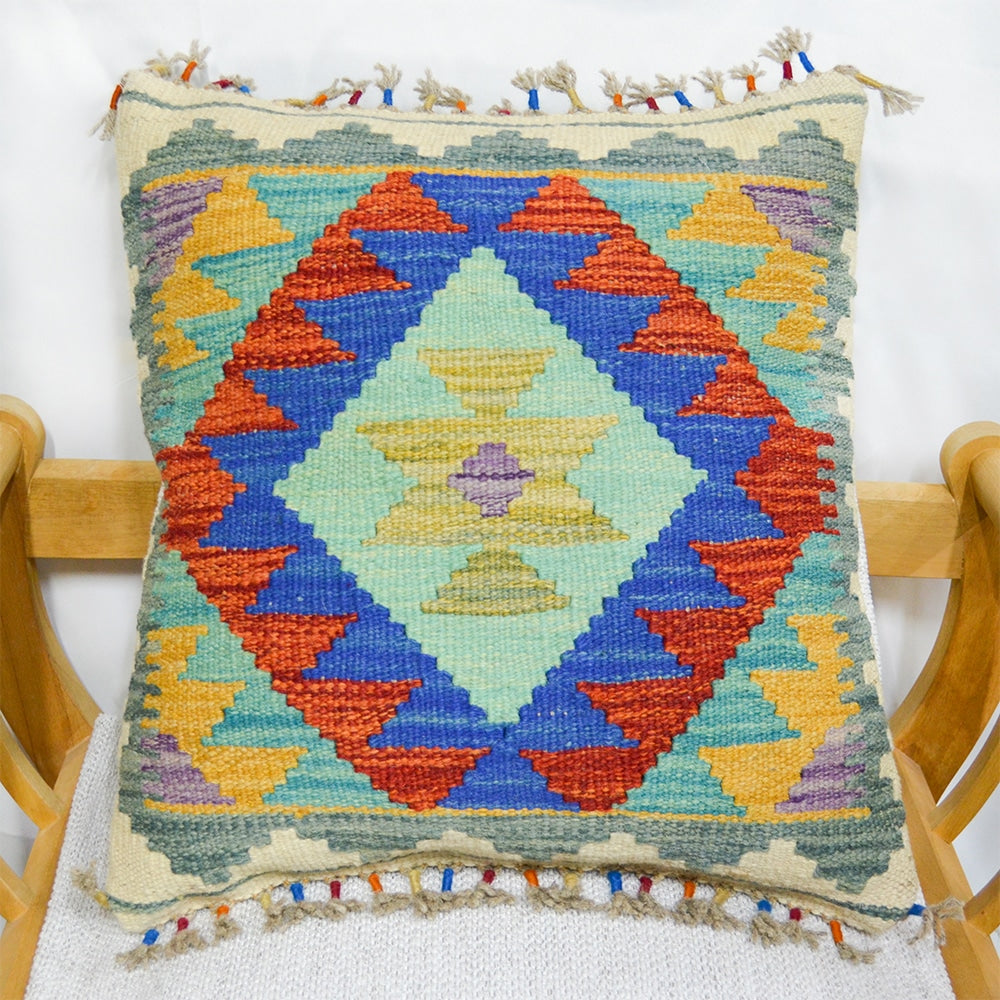 El Dokuma Afgan Kilim Kırlent Kılıfı