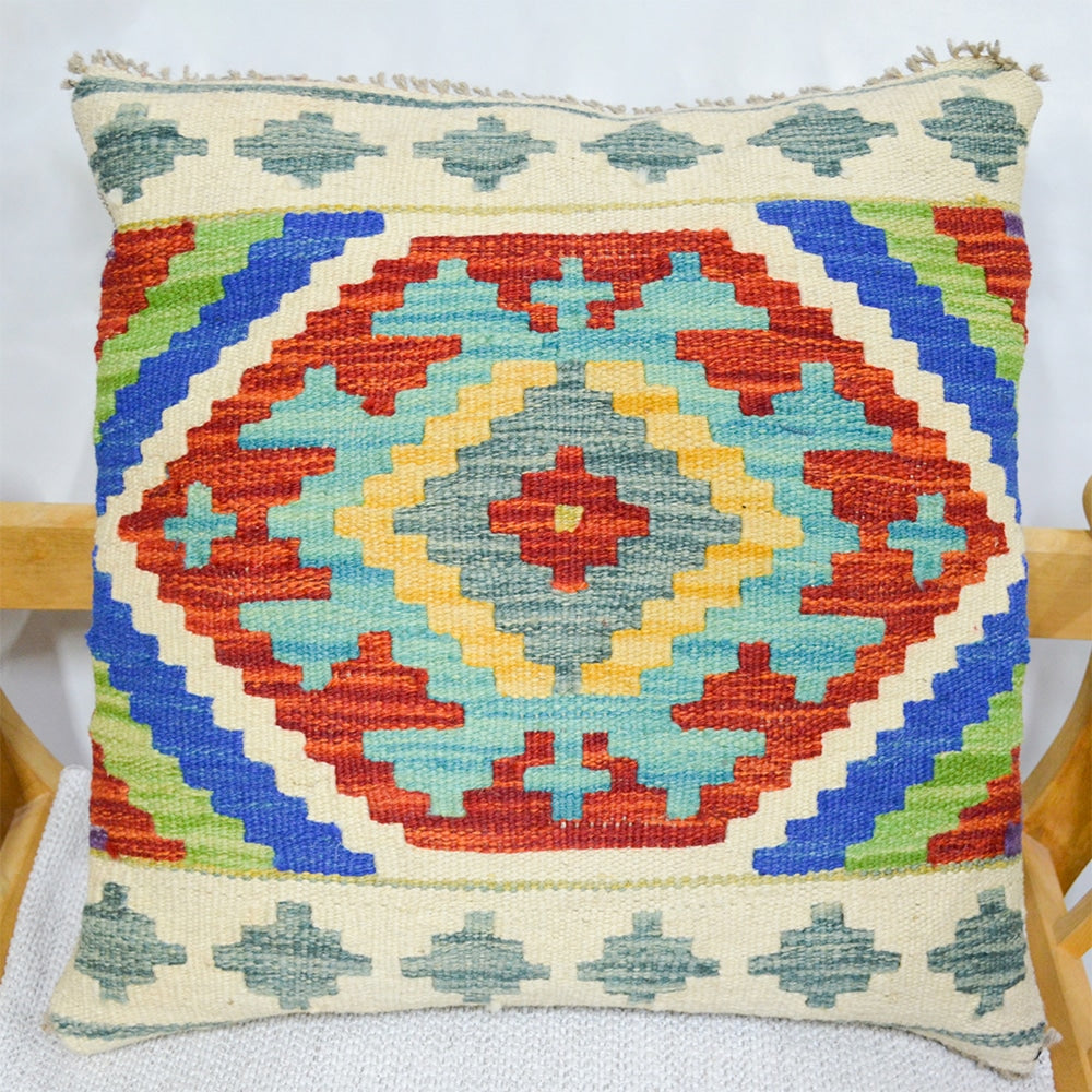 El Dokuma Afgan Kilim Kırlent Kılıfı