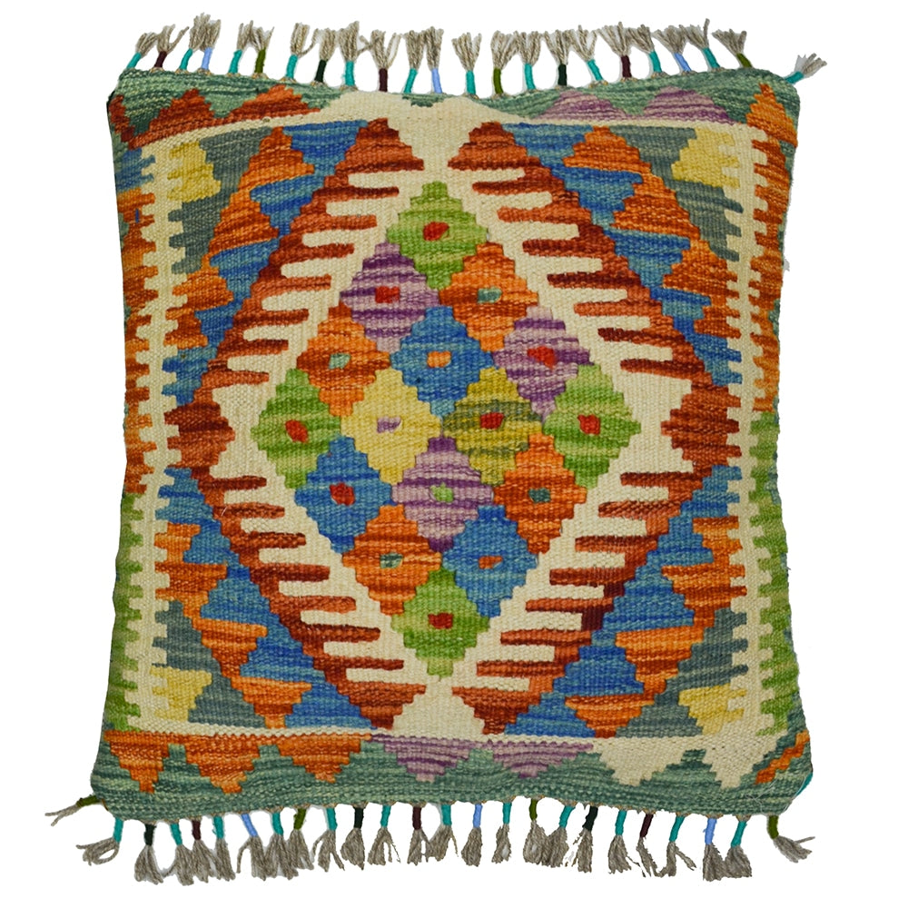 El Dokuma Afgan Kilim Kırlent Kılıfı