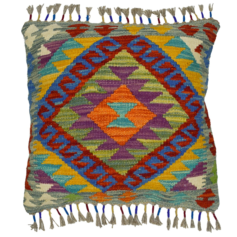 El Dokuma Afgan Kilim Kırlent Kılıfı