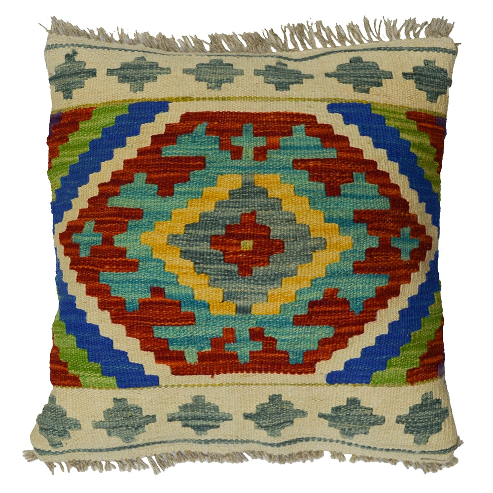 El Dokuma Afgan Kilim Kırlent Kılıfı