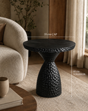 El Oyması Siyah Ahşap Yan Sehpa-Yan Sehpa-Siber Design Atelier-NowShopFun