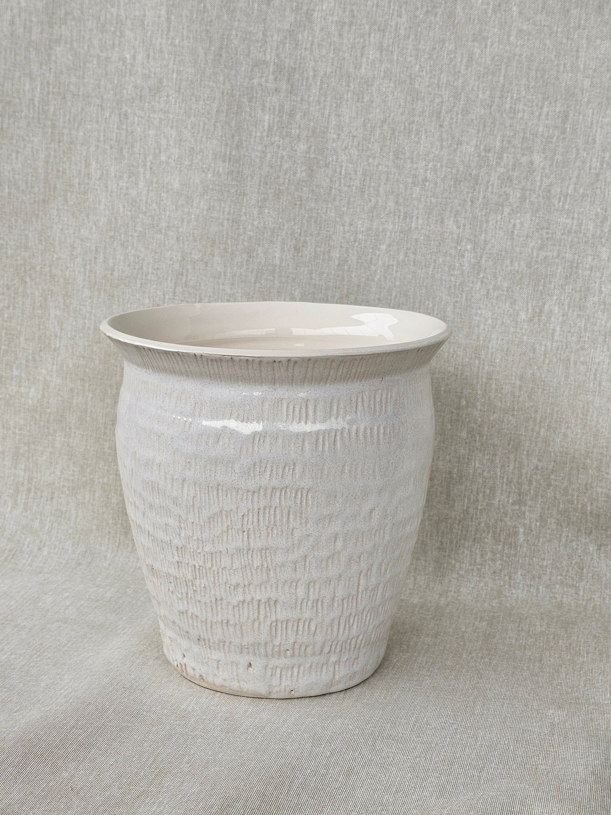 El Yapımı Dokulu Seramik Saksı / Vazo-Vazo-Zeynep Karataş Ceramics-NowShopFun