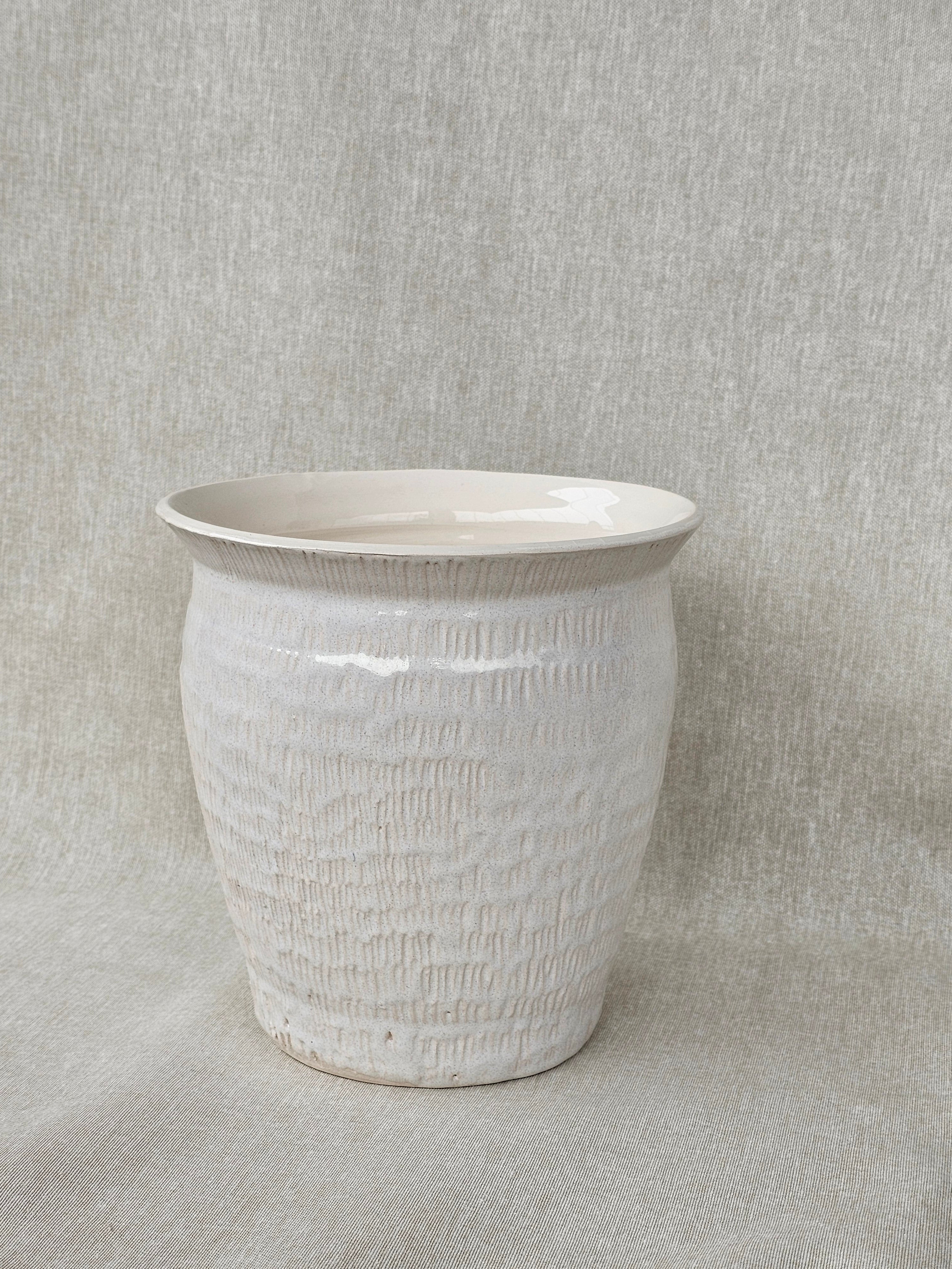 El Yapımı Dokulu Seramik Saksı / Vazo-Vazo-Zeynep Karataş Ceramics-NowShopFun