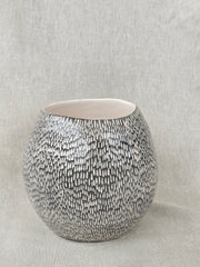 El Yapımı Sgraffito Desenli Seramik Vazo / Obje-Vazo-Zeynep Karataş Ceramics-NowShopFun