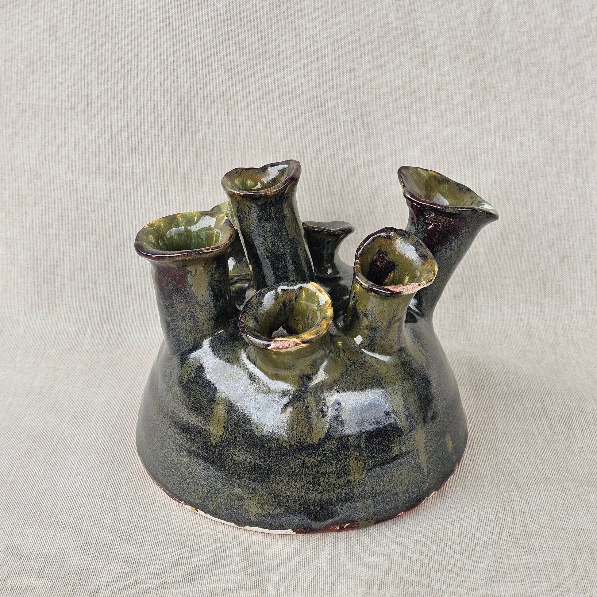 Elde Şekillendirilmiş Çok Ağızlı Seramik Vazo-Vazo-Zeynep Karataş Ceramics-NowShopFun