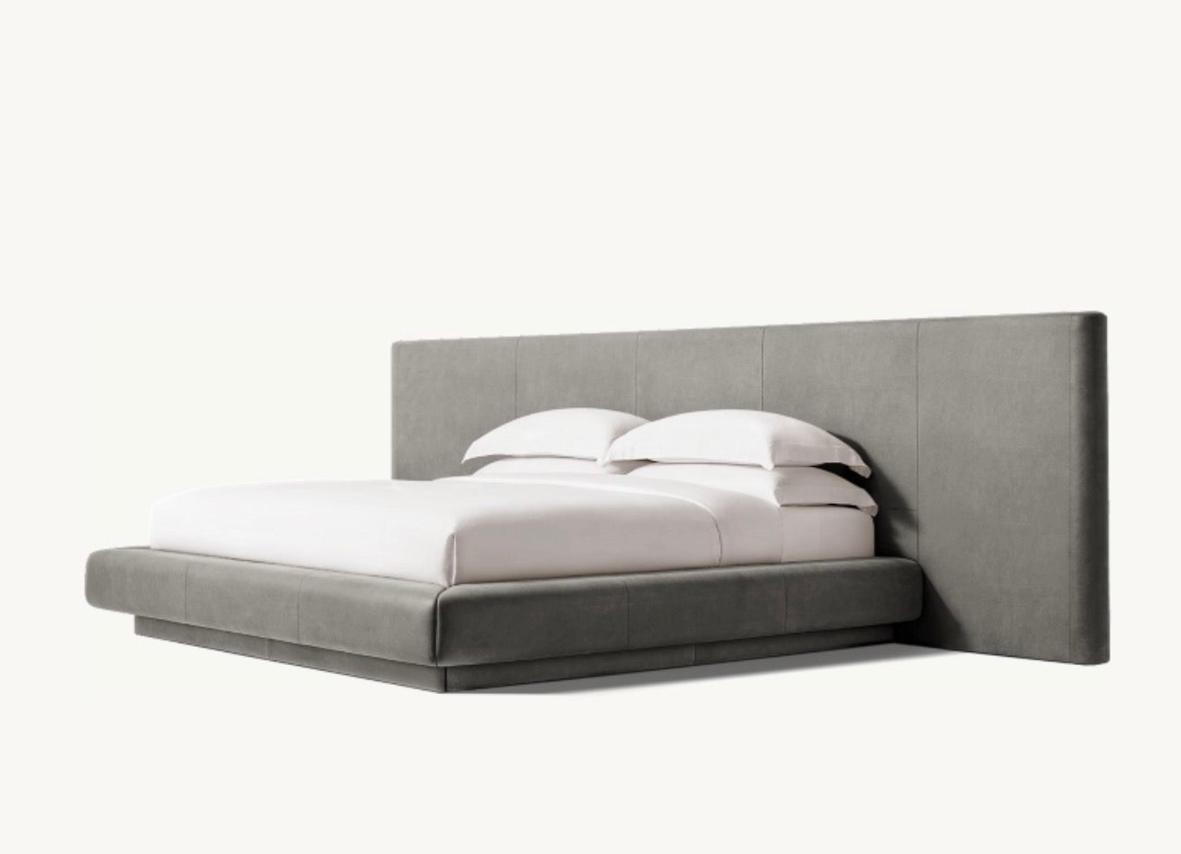 Eldor Deri Karyola-Sofalab-Gri-Kraliçe-NowShopFun