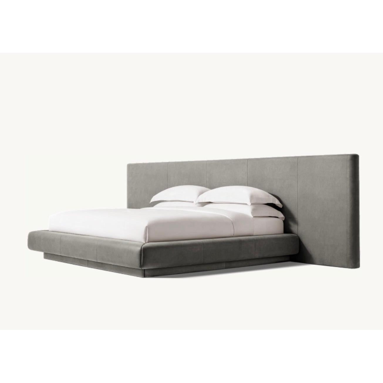 Eldor Deri Karyola-Sofalab-Gri-Kraliçe-NowShopFun