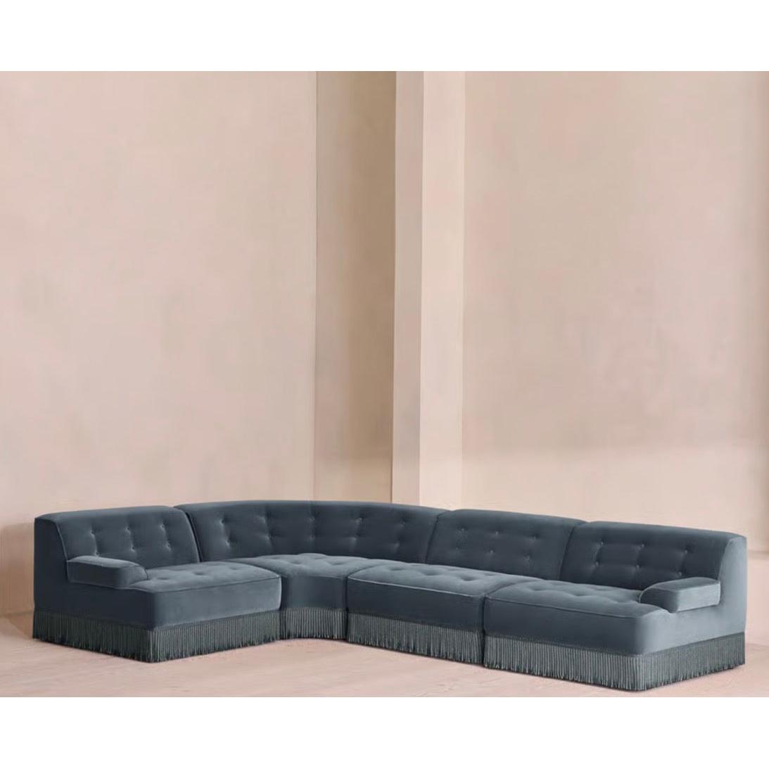 Elena Püsküllü Kadife Koltuk