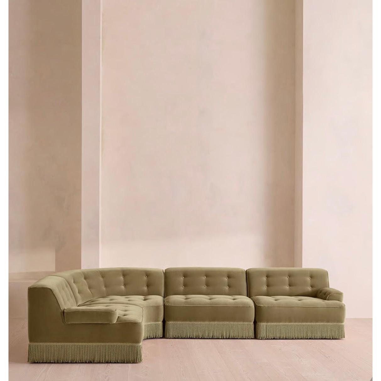 Elena Püsküllü Kadife Koltuk