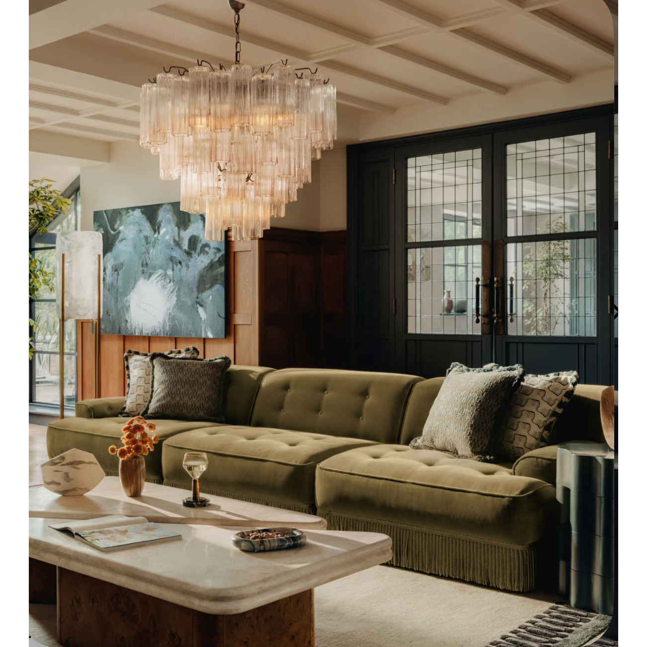 Elena Püsküllü Kadife Koltuk