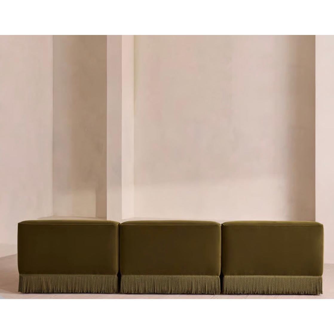 Elena Püsküllü Modüler Kadife Koltuk