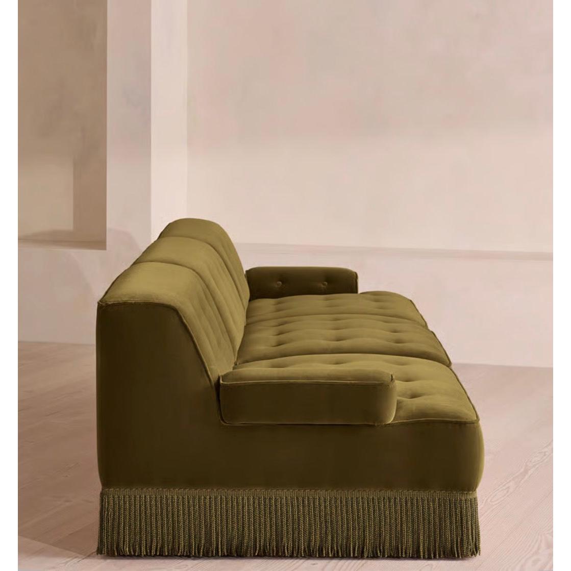 Elena Püsküllü Modüler Kadife Koltuk