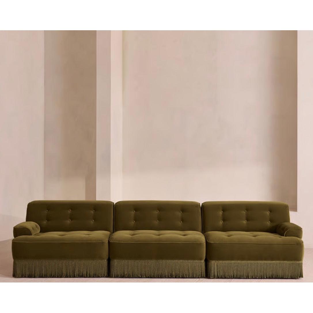 Elena Püsküllü Modüler Kadife Koltuk