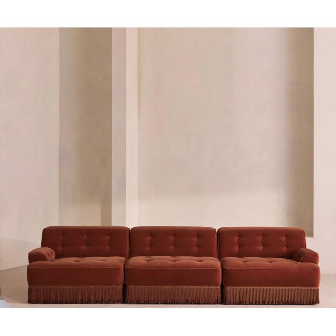 Elena Püsküllü Modüler Kadife Koltuk