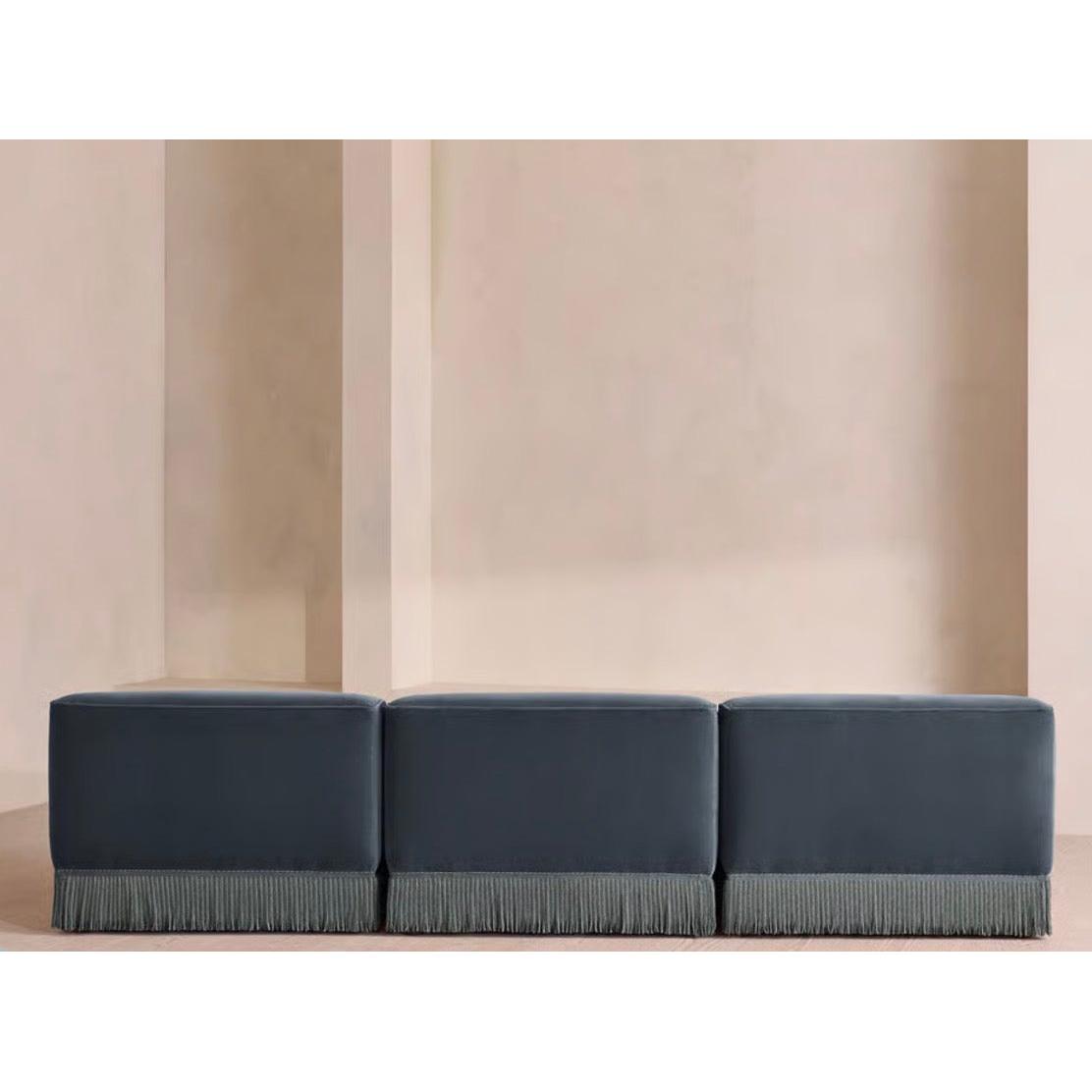 Elena Püsküllü Modüler Kadife Koltuk